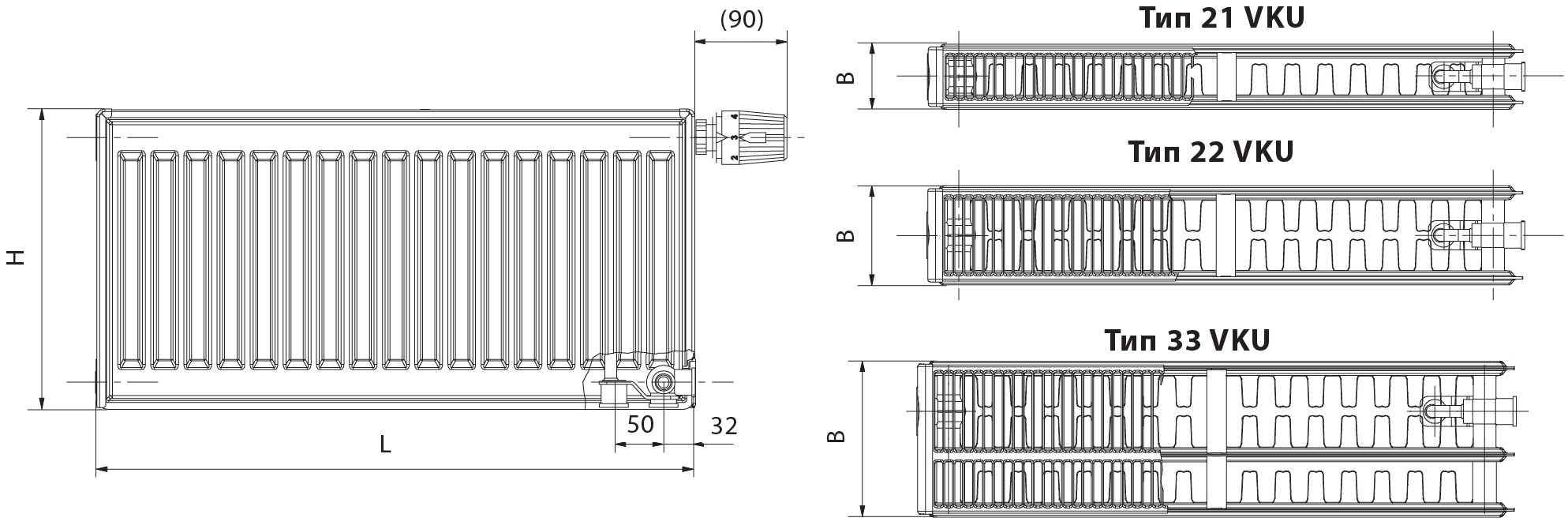Корадо ВКУ стальные радиаторы ( korado radik VKU)