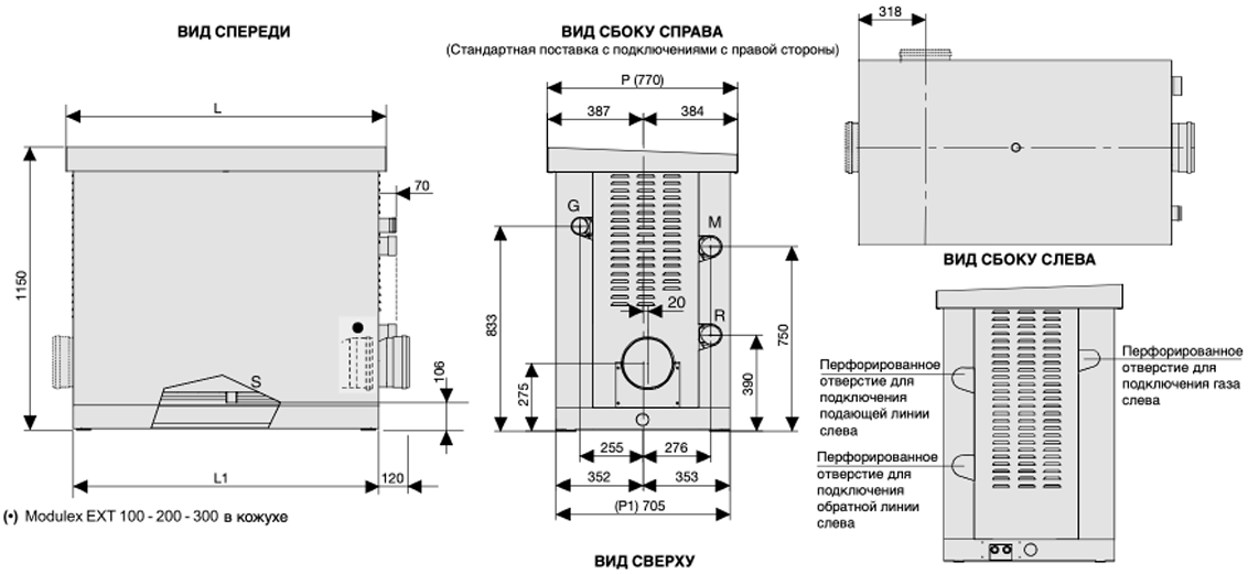 Модульные газовые конденсационные промышленные котлы Unical Modulex EXT (Уникал Модулекс EXT)