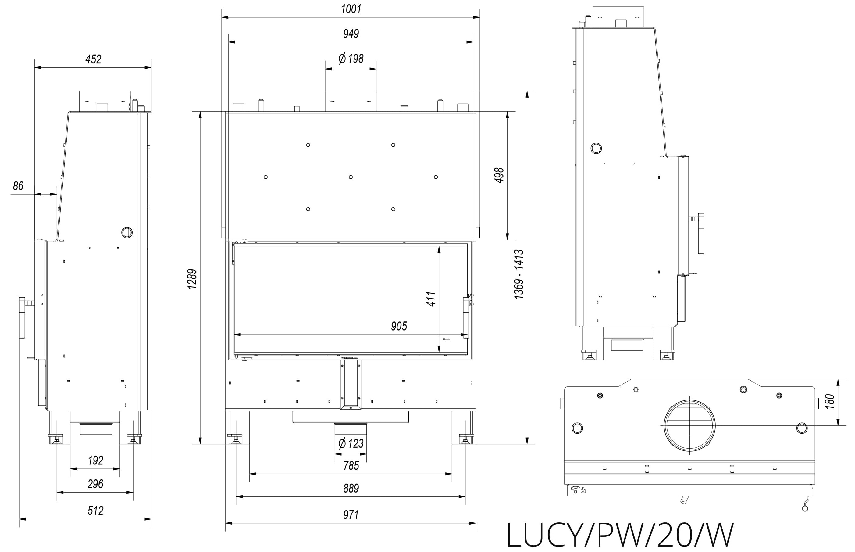 Каминная топка Kratki LUCY PW с водяным контуром (Кратки Люси) Каминная топка Kratki LUCY PW с водяным контуром (Кратки Люси)
